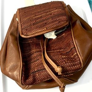 IMPO Brown Woven Leather Hobo Pouch Shoulder Bag